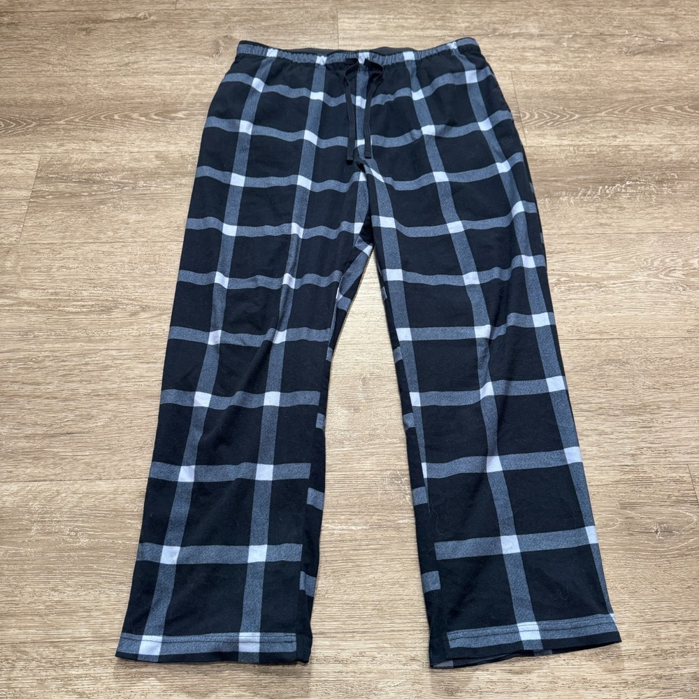 Nautica Pajama Pants Mens Large Blue Plaid Sleepwear Drawstring‎ Casual